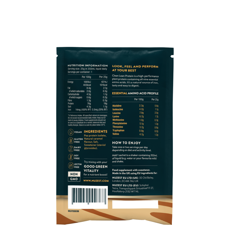 UK-CLP25GSachet-SC-v06_Transparent-Back.png CLEAN LEAN PROTEIN - Slana Karamela SPECIAL EDITION 25g